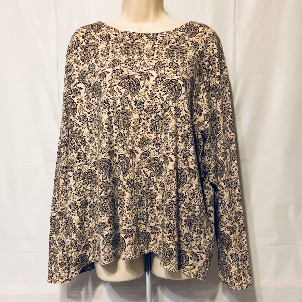 Croft & Barrow Long Sleeve Crew Neck Top 3X
